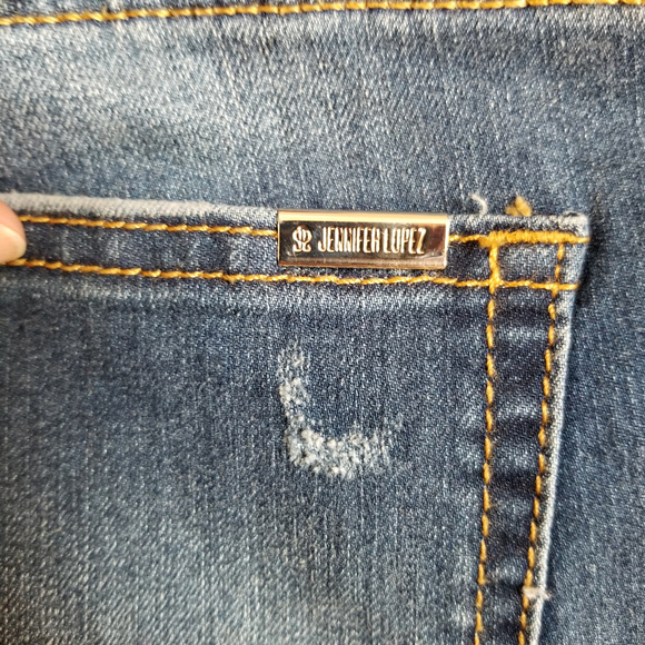 Plus Size JLO Destructed Skinny Ankle Denim Jeans - Picture 5 of 7